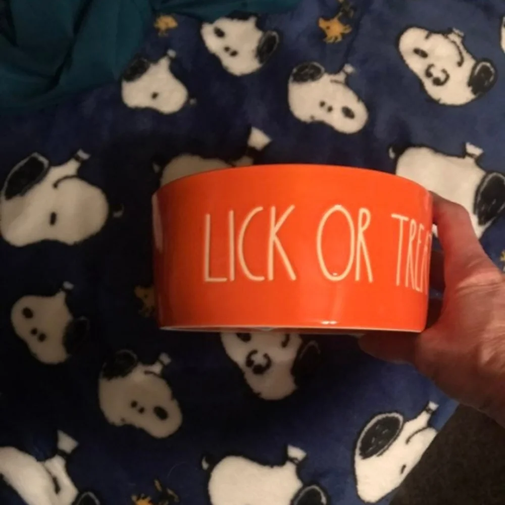 NWT Rae Dunn by Magenta Lick or Treat Medium Pet Dish
